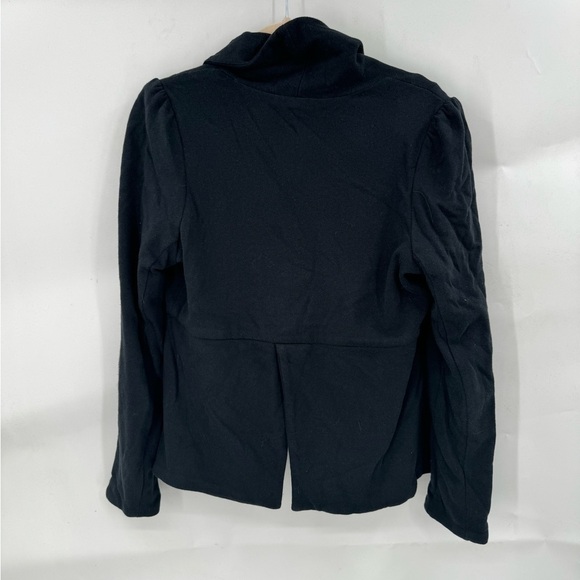 Chaser Black Women Small Open Front Puff Sleeve Casual Modern Classic Jacket - Picture 2 of 9